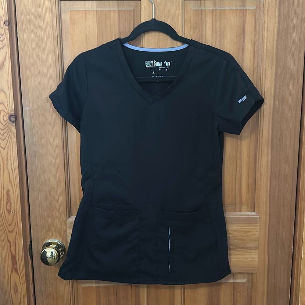 XS Black Greys Anatomy scrub top